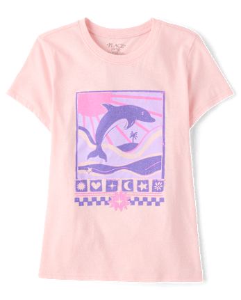Girls Dolphin Graphic Tee