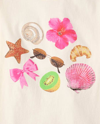 Girls Summer Doodles Graphic Tee