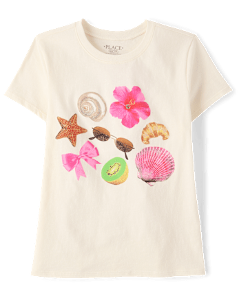 Girls Summer Doodles Graphic Tee