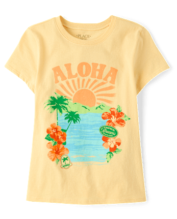 Girls Aloha Graphic Tee