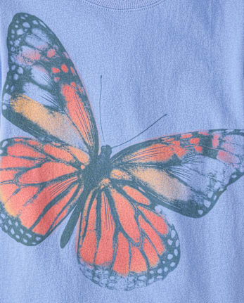 T-shirt graphique papillon pour filles