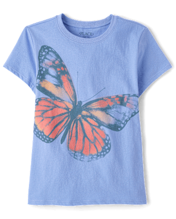 T-shirt graphique papillon pour filles