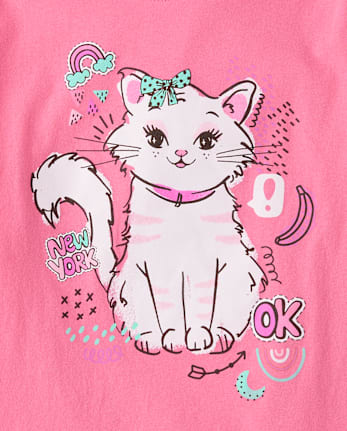 Girls Cat Graphic Tee