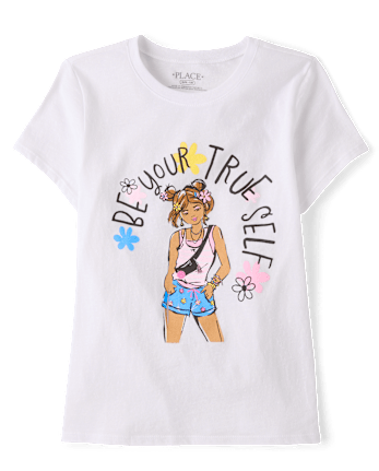 Girls Positive Words Graphic Tee