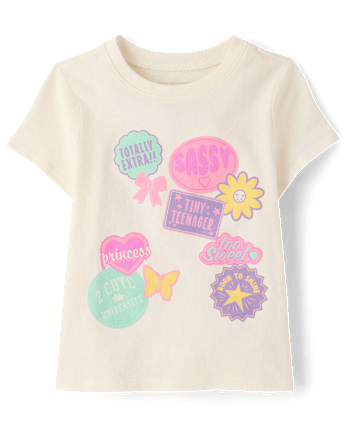 Baby And Toddler Girls Stamps Graphic Tee