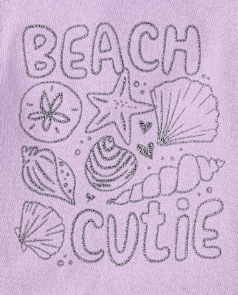 Baby And Toddler Girls Beach Day Graphic Tee
