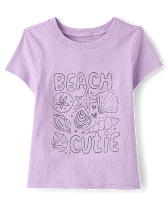 Baby And Toddler Girls Beach Day Graphic Tee