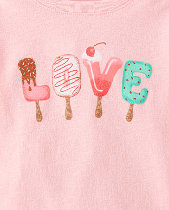 Baby And Toddler Girls Love Popsicle Graphic Tee