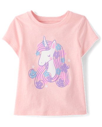 Baby And Toddler Girls Unicorn Graphic Tee