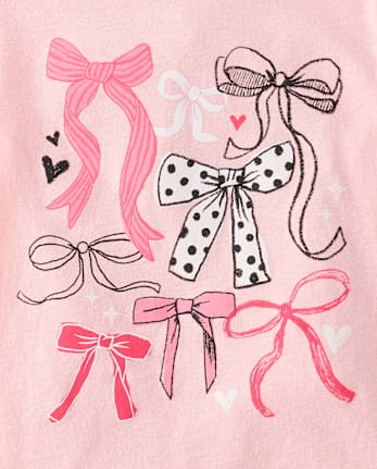 Baby And Toddler Girls Bows Graphic Tee