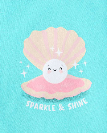 Baby And Toddler Girls Clam Graphic Tee