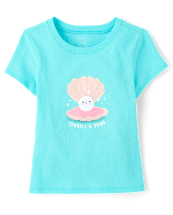Baby And Toddler Girls Clam Graphic Tee