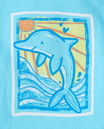 Baby And Toddler Girls Dolphin Graphic Tee