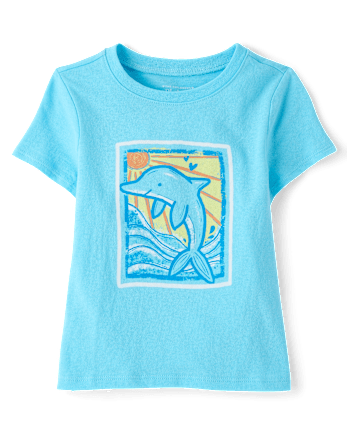 Baby And Toddler Girls Dolphin Graphic Tee