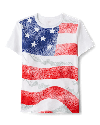 Boys American Flag Graphic Tee