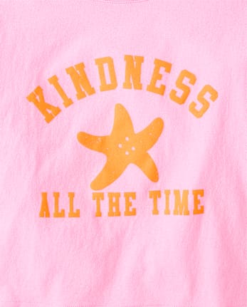Girls Kindness Relaxed Cropped Graphic Tee