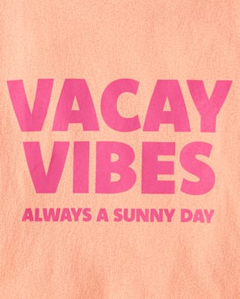Girls Vacay Vibes Relaxed Cropped Graphic Tee