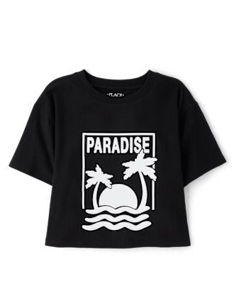 Girls Paradise Relaxed Cropped Graphic Tee