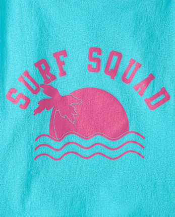 Girls Surf Squad Relaxed Cropped Graphic Tee