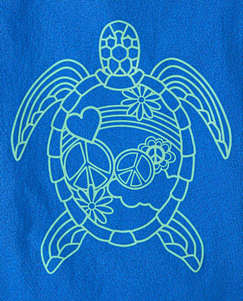 Girls Turtle Relaxed Cropped Graphic Tee