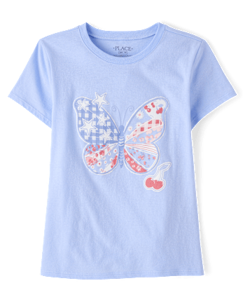 Girls Americana Butterfly Graphic Tee