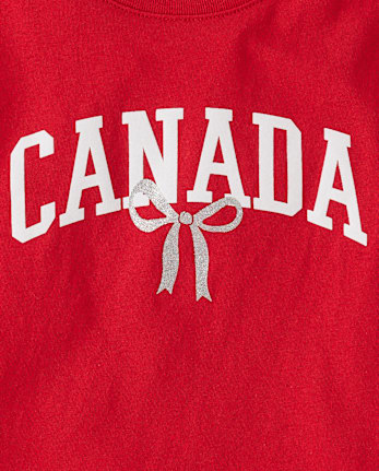 Girls Canada Bow Graphic Tee
