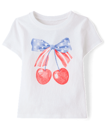 Baby And Toddler Girls Americana Cherries Graphic Tee
