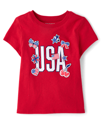 Baby And Toddler Girls USA Graphic Tee
