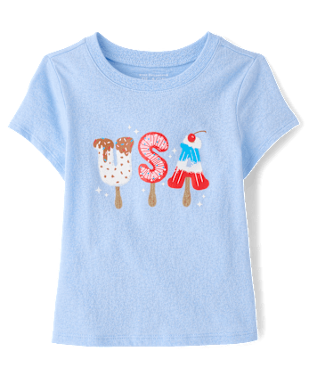 Baby And Toddler Girls USA Popsicle Graphic Tee