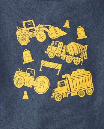 Baby And Toddler Boys Construction Vehicle Graphic Tee