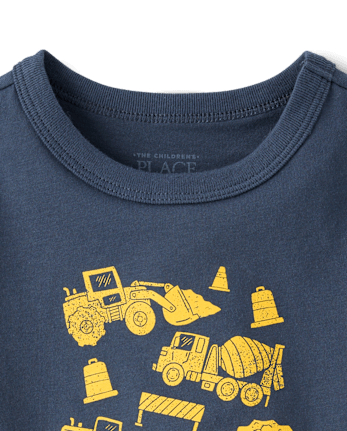 Baby And Toddler Boys Construction Vehicle Graphic Tee