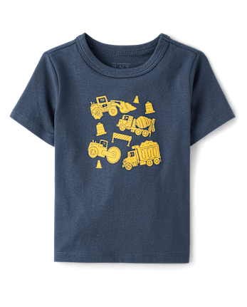 Baby And Toddler Boys Construction Vehicle Graphic Tee