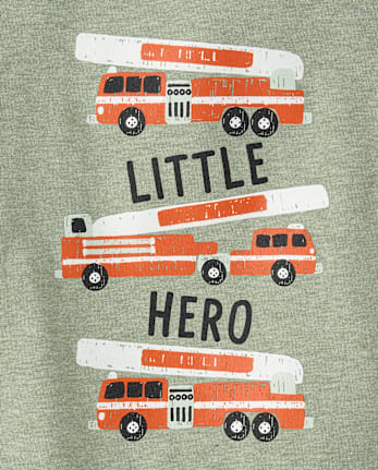Baby And Toddler Boys Fire Truck Graphic Tee