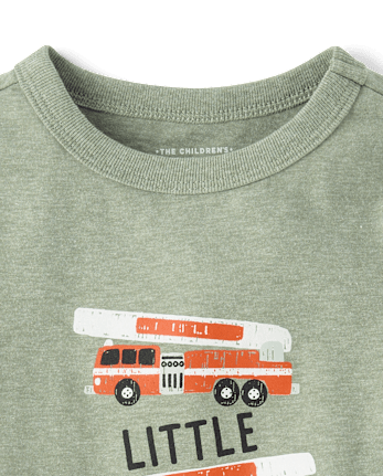 Baby And Toddler Boys Fire Truck Graphic Tee