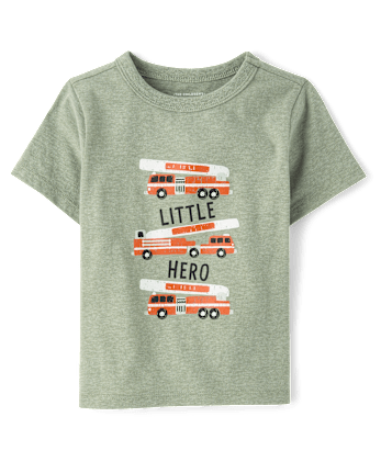 Baby And Toddler Boys Fire Truck Graphic Tee