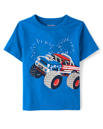 Baby And Toddler Boys Americana Monster Truck Graphic Tee