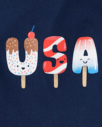 Baby And Toddler Boys USA Popsicle Graphic Tee