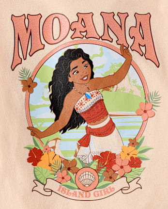Girls Moana Floral Graphic Tee