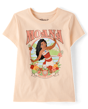 Girls Moana Floral Graphic Tee