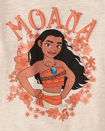 Baby And Toddler Girls Moana™ Floral Graphic Tee