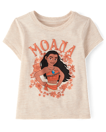 Baby And Toddler Girls Moana™ Floral Graphic Tee