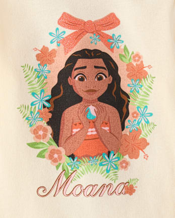 Baby And Toddler Girls Moana Bow Graphic Tee