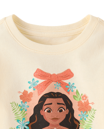 Baby And Toddler Girls Moana Bow Graphic Tee
