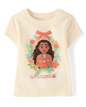 Baby And Toddler Girls Moana Bow Graphic Tee