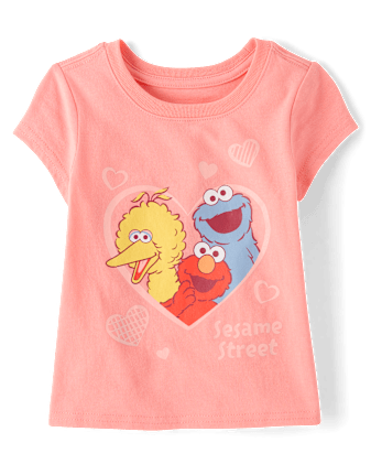 Baby And Toddler Girls Sesame StreetÂ® Heart Graphic Tee