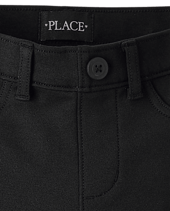 Girls Uniform Ponte Knit Pull On Wide Leg Pants