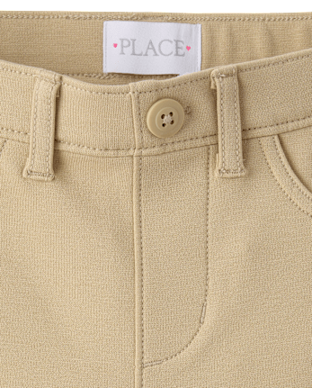 Girls Uniform Ponte Knit Pull On Wide Leg Pants