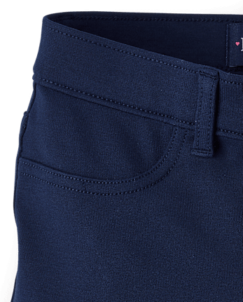 Girls Uniform Ponte Knit Pull On Wide Leg Pants