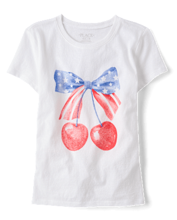 Girls Americana Cherries Graphic Tee