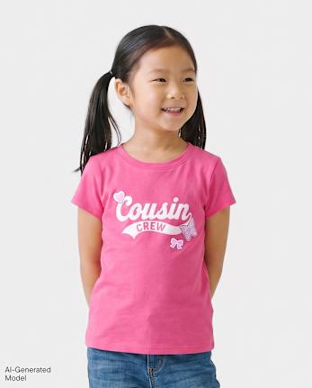 Baby And Toddler Girls Cousin Crew Graphic Tee - ICED BERRY